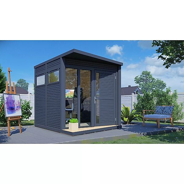 Bertilo Gartenhaus Concept Office 297 cm x 234 cm Anthrazit FSC® günstig online kaufen