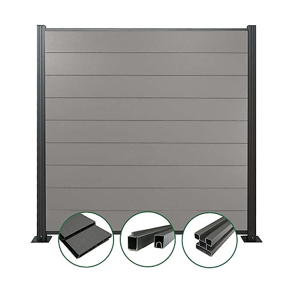 Woodstore24 Zaun WoodoZaun WPC Sichtschutzzaun gebürstete günstig online kaufen