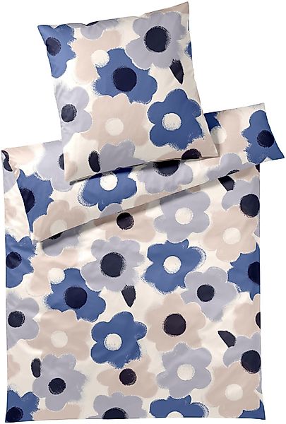 Elegante Bettwäsche Flowers, Mako-Satin, 2 teilig, günstig online kaufen