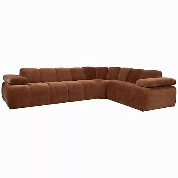 WOOOD Ecksofa Ecksofa Mojo aus Flachcord Rechts, Rostbraun günstig online kaufen