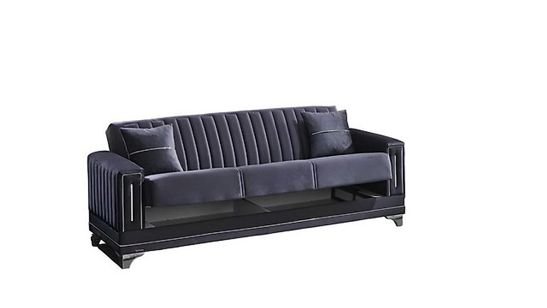 JVmoebel 3-Sitzer Moderne Sofa 3 Sitzer Wohnzimmer Textil Grau Design Dreis günstig online kaufen