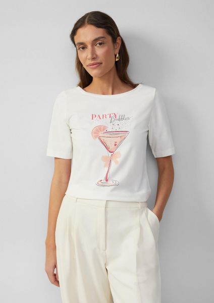 s.Oliver Kurzarmshirt T-Shirt Jersey-T-Shirt mit Frontprint günstig online kaufen