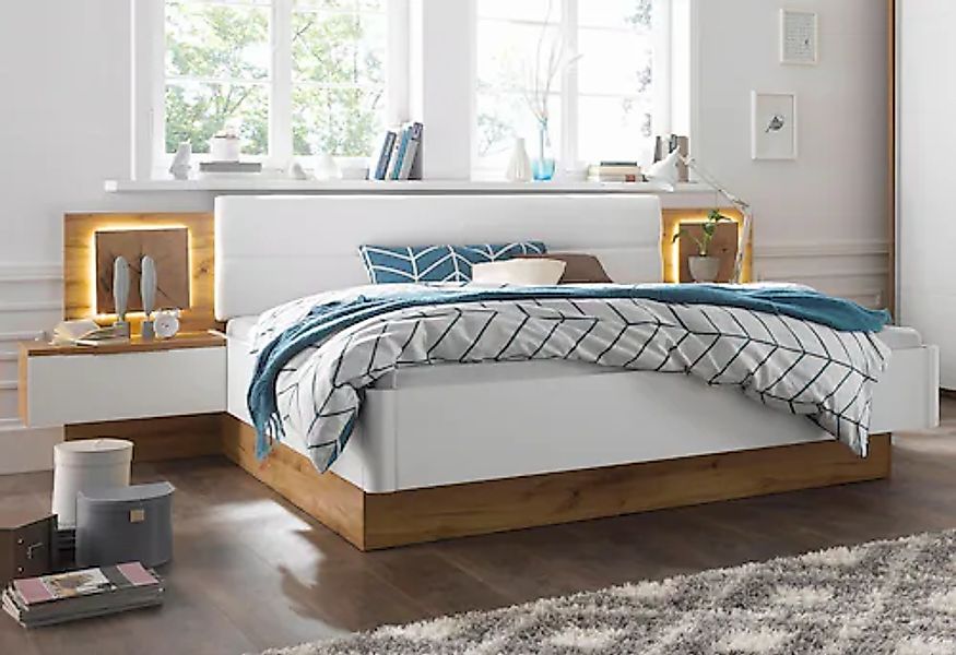 Schlafkontor Bettanlage »Capri« mit 2 Nachttischen und integrierter LED-Bel günstig online kaufen