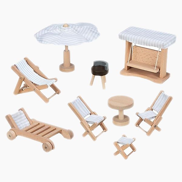 goki Puppenhausmöbel Puppengartenmöbel Weiß (packung, 9tlg., günstig online kaufen
