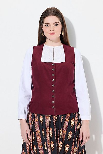 Ulla Popken Trachtenbluse Trachten-Mieder Cord Smok Slim ärmellos günstig online kaufen