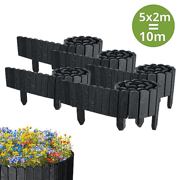 Floranica Beetbegrenzung Rollborder Flexibler Holzzaun aus günstig online kaufen