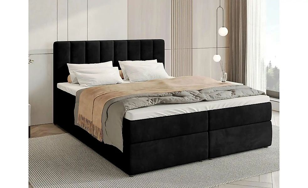 Boxbett mit Bettkasten und Topper Devora ¦ schwarz ¦ Maße (cm): B: 160 H: 1 günstig online kaufen