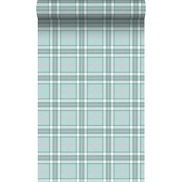 Origin Luxury Wallcoverings Tapete Karomuster Seladongrün 53 Cm X 1005 Cm 3 günstig online kaufen