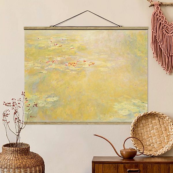Stoffbild Kunstdruck mit Posterleisten - Querformat Claude Monet - Seerosen günstig online kaufen
