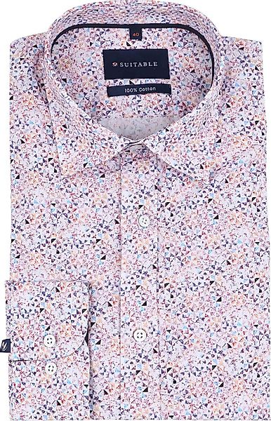 Suitable Hemd Mosaic Druck Rosa - Größe 43 günstig online kaufen