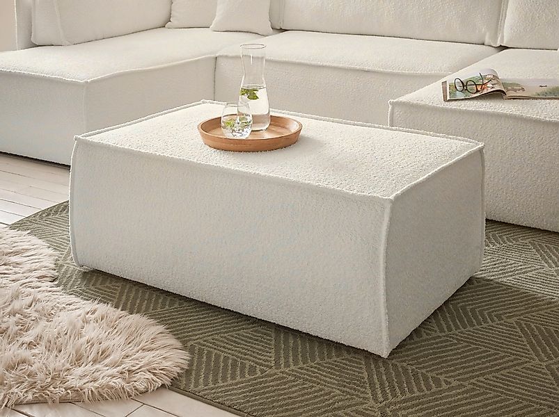 andas Hocker "FINNLEY, Polsterhocker in Bouclé, Struktur fein u. Mega Cord günstig online kaufen