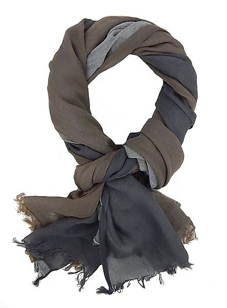 Ella Jonte Modeschal, leichter breiter Herrenschal grau braun Baumwolle günstig online kaufen