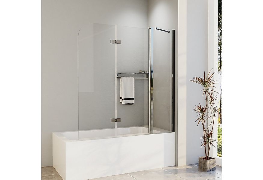 Hopibath Duschwand Badewanne faltbar Badewannenaufsatz 3 teilig Klarglas, b günstig online kaufen