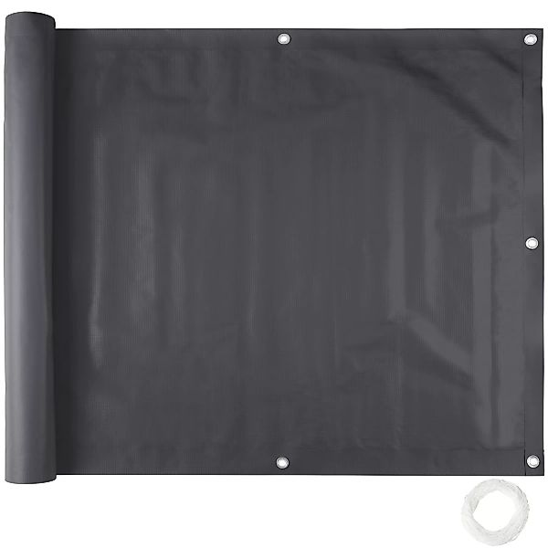 Balkon Sichtschutz mit metallverstärkten Ösen, Version 1 - schwarz, 75 cm günstig online kaufen
