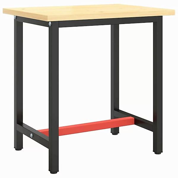 vidaXL Tischbein Werkbankgestell Mattschwarz und Mattrot günstig online kaufen
