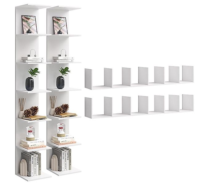 Bellamio Wandregal Ems mit 6 Fächern in weiß, 2er-Set, Schweberegal 190x28x günstig online kaufen