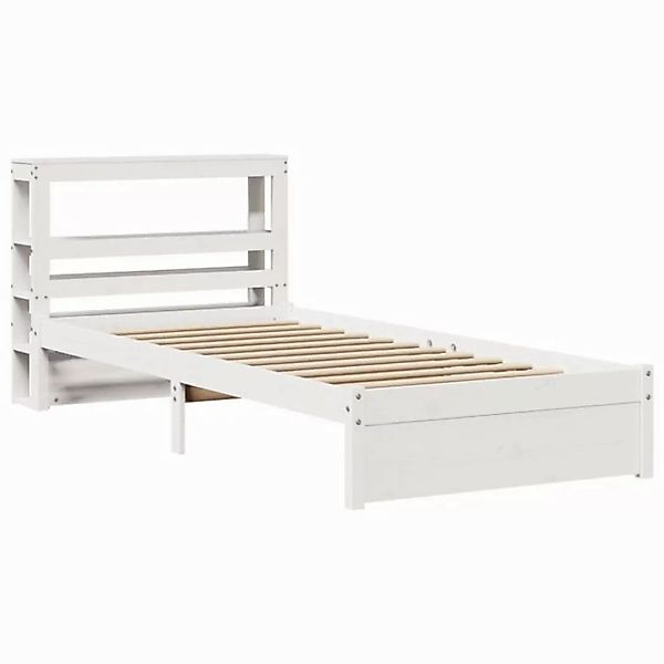 vidaXL Bett Bettgestell mit Kopfteil ohne Matratze Weiß 75x190 cm günstig online kaufen