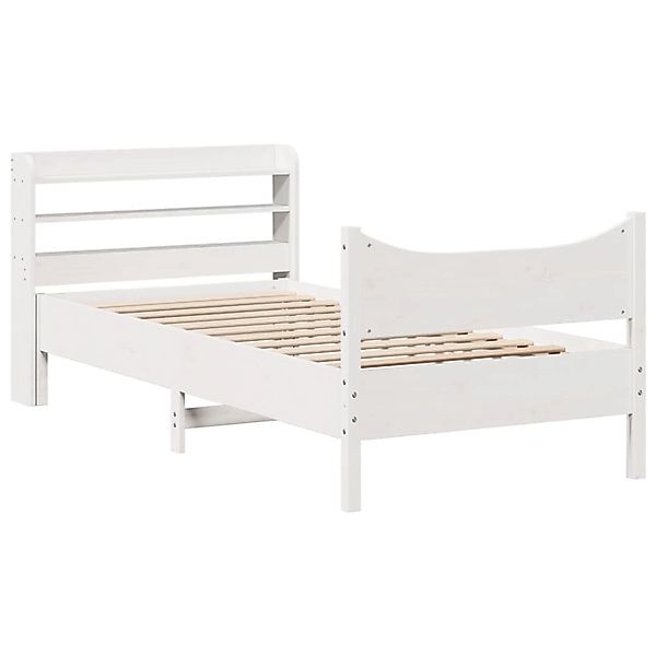 vidaXL Massivholzbett mit Kopfteil Weiß 75x190 cm Kiefer 3307069 günstig online kaufen