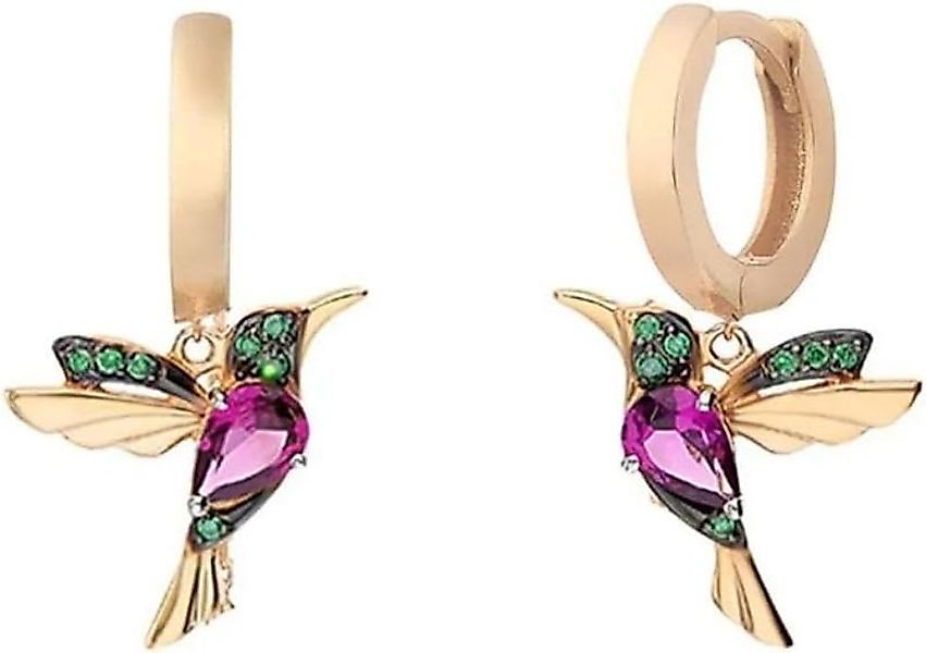 Einzelstück Paar Creolen Ohrringe Kolibri Hoops 925 Sterling Silber günstig online kaufen