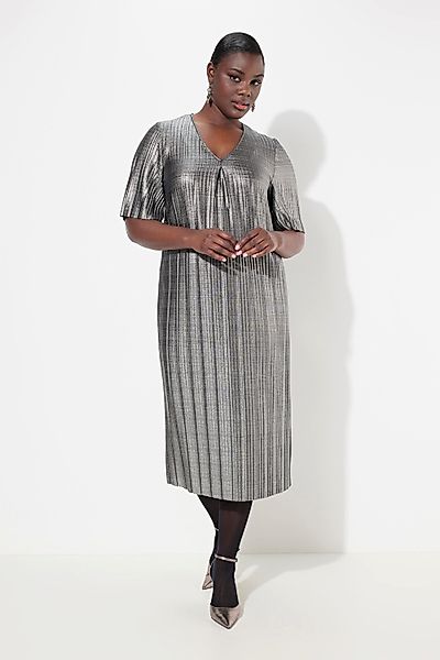 Ulla Popken Midikleid Midikleid Silver-Plissee A-Linie günstig online kaufen