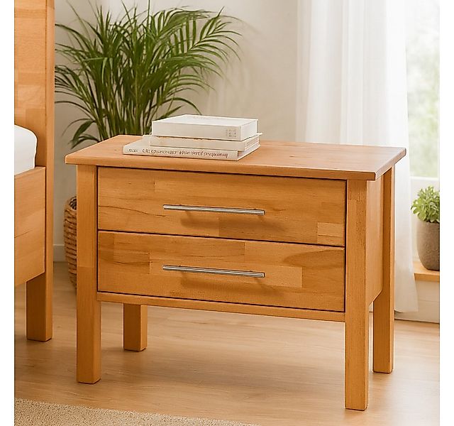 bv-vertrieb Nachtschrank Nachtkonsole Kernbuche Nachtschrank Schubladen auf günstig online kaufen