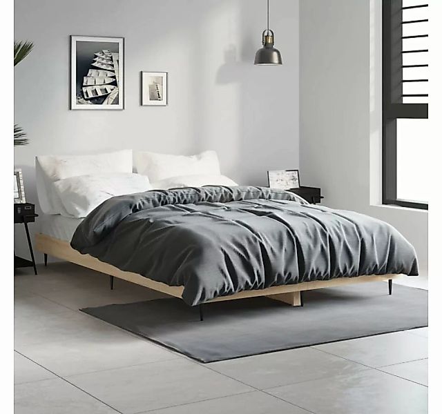 furnicato Bett Bettgestell Sonoma-Eiche 120x190 cm Holzwerkstoff günstig online kaufen
