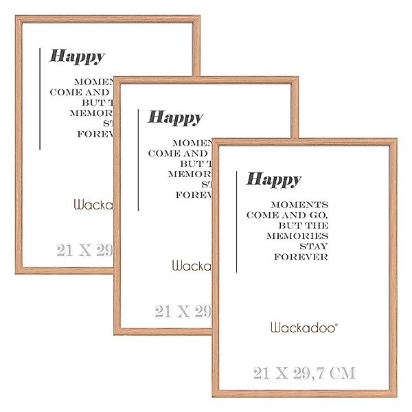 Wackadoo Living Bilderrahmen-Set HAPPY mit Glasscheibe günstig online kaufen