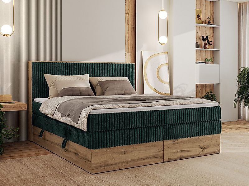 MKS MÖBEL Boxspringbett WOOD CLASSIC KING günstig online kaufen