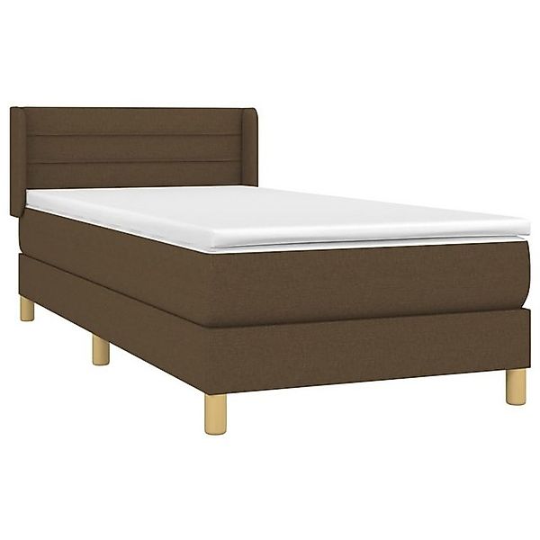 vidaXL Boxspringbett, Boxbett mit Matratze Dunkelbraun 80x200 cm Stoff günstig online kaufen