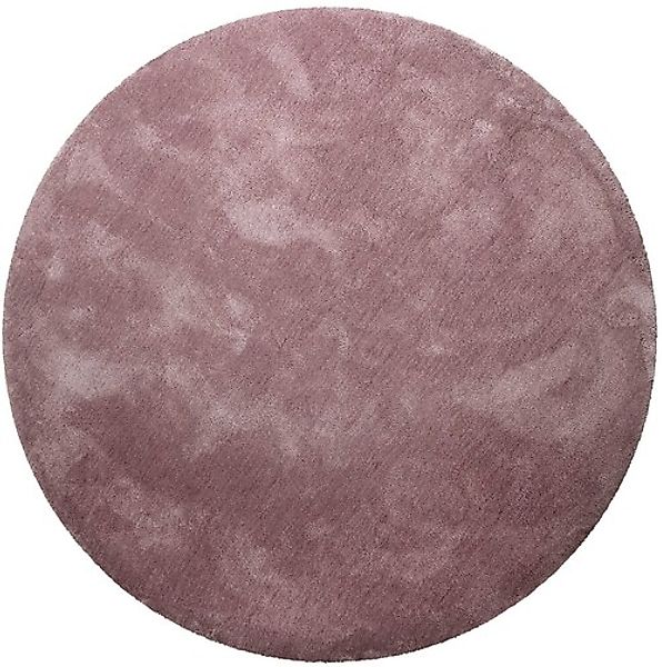 Homie Living Teppich »Pisa«, rund, 25 mm Höhe, Hochflor, Microfaser, uni, w günstig online kaufen