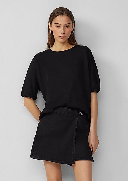 QS Kurzarmshirt T-Shirt Loose Fit T-Shirt mit Gummibund an den Ärmeln günstig online kaufen