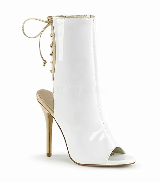 Stiletto Stiefelette AMUSE-1018 - Lack Weiß (Schuhgröße: EUR 38) günstig online kaufen