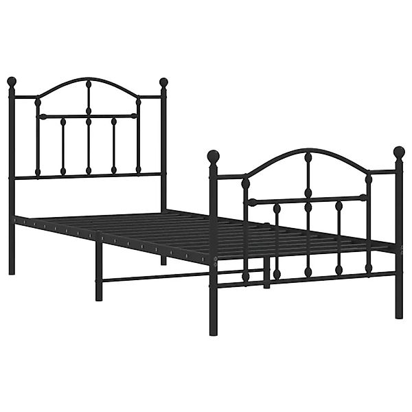 vidaXL Bettgestell mit Kopfteil und Fußteil Metall Schwarz 80x200 cm 353448 günstig online kaufen