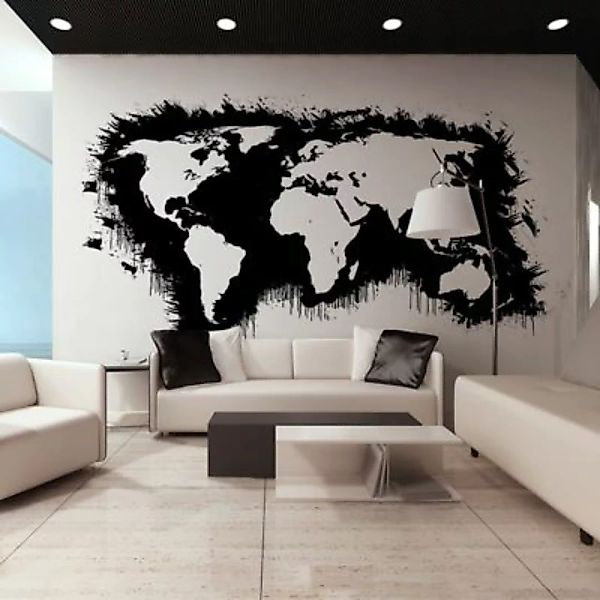 artgeist Fototapete Weiß Kontinente, schwarze Ozeane... schwarz/weiß Gr. 55 günstig online kaufen