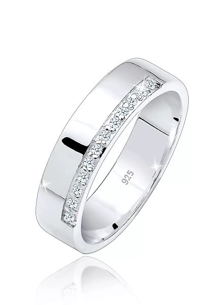 Elli DIAMONDS Verlobungsring "Bandring Basic Diamanten (0.06 ct.) 925 Silbe günstig online kaufen