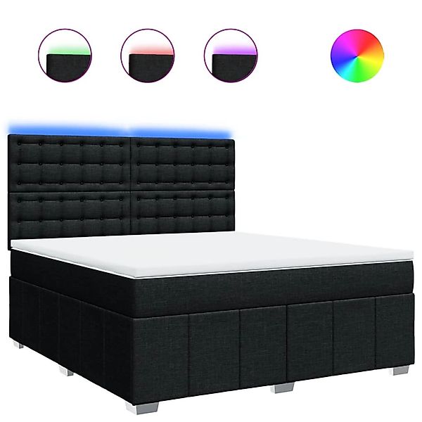 vidaXL Boxspringbett mit Matratze Schwarz 180x200 cm Stoff 3294063 günstig online kaufen