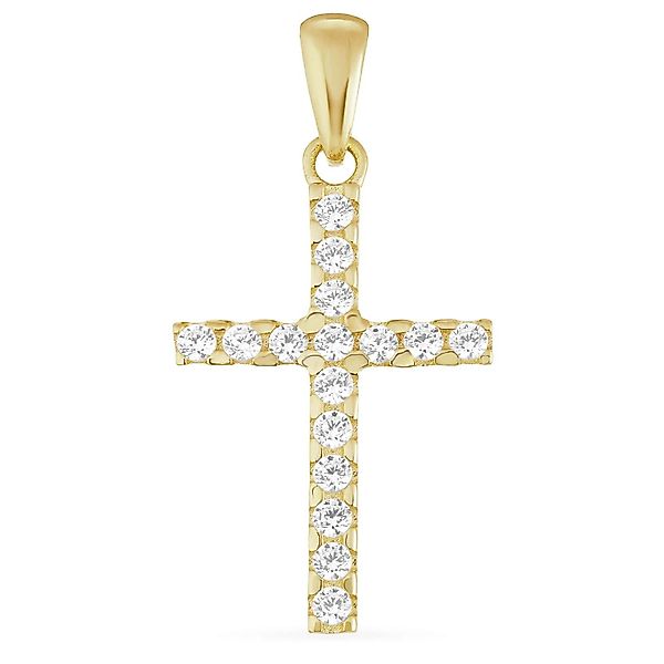Kreuzanhänger Kreuzanhänger 585er (14-Karat) Gold Zirkonia günstig online kaufen
