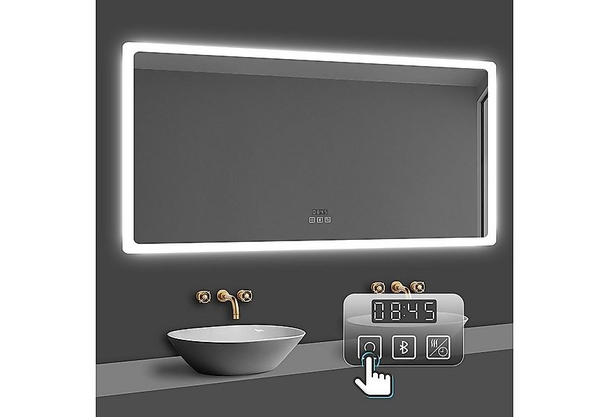 duschspa Badspiegel Badezimmerspigel Kalt/Neutral/Warmweiß Dimmbar Beschlag günstig online kaufen