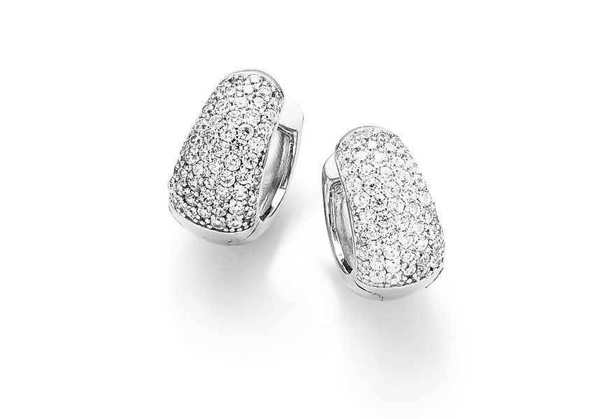 GIORGIO MARTELLO MILANO Paar Creolen mit weißen Zirkonia, Silber 925 günstig online kaufen