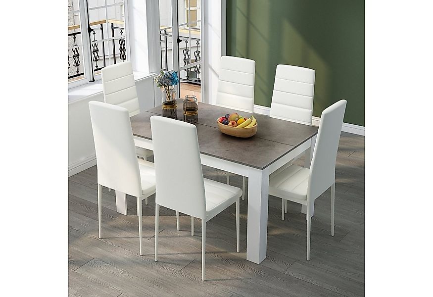 Mondeer Esstisch Esszimmertisch, 138 x 90 x 75cm, Eiche und Weiß günstig online kaufen