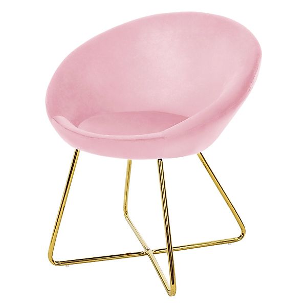 ML-Design Esszimmerstühle 2Er Set Samt Rosa Polsterstuhl mit Runder Rückenl günstig online kaufen