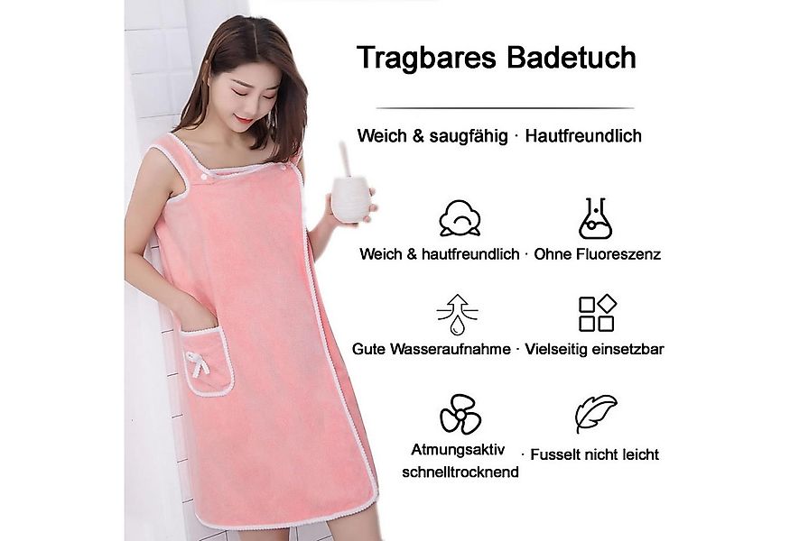 Mutig Saunatuch Bademantel Damen Frottee-groß XXL Saunatuch mit Tasche & Dr günstig online kaufen