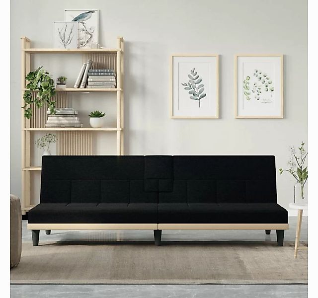 vidaXL Sofa Schlafsofa mit Getränkehaltern Schwarz Stoff Schlafcouch Sofa C günstig online kaufen