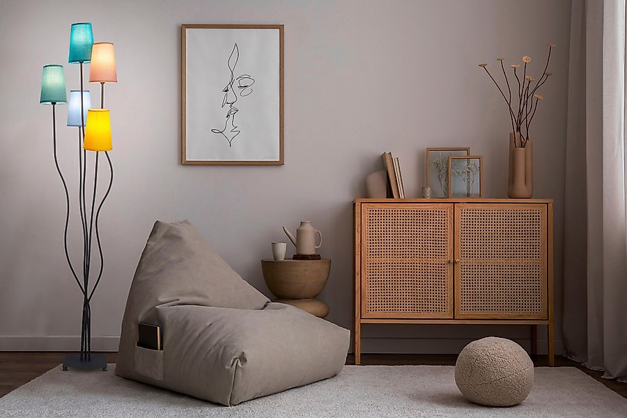 Näve Stehleuchte Colora 5 Flammig Bunt 166 cm x 40 cm x 36 cm günstig online kaufen