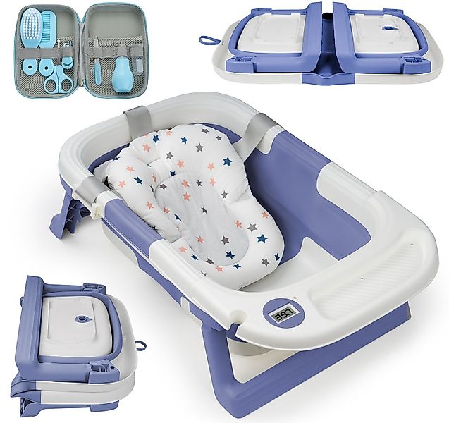ElitVita Babybadewanne Babybadewanne faltbar mit Kissen & Pflegeset, (1-tlg günstig online kaufen