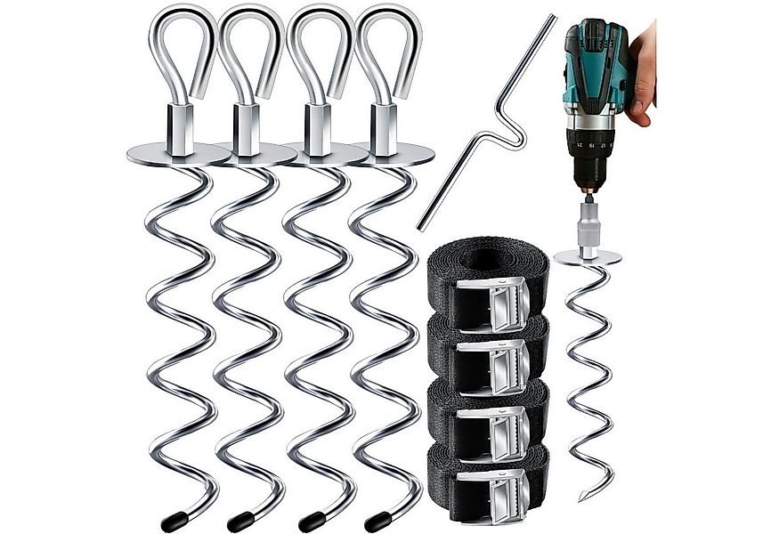 KESSER Bodenanker 4 Erdanker 9-teiliges Set Befestigung für Trampolin Schau günstig online kaufen