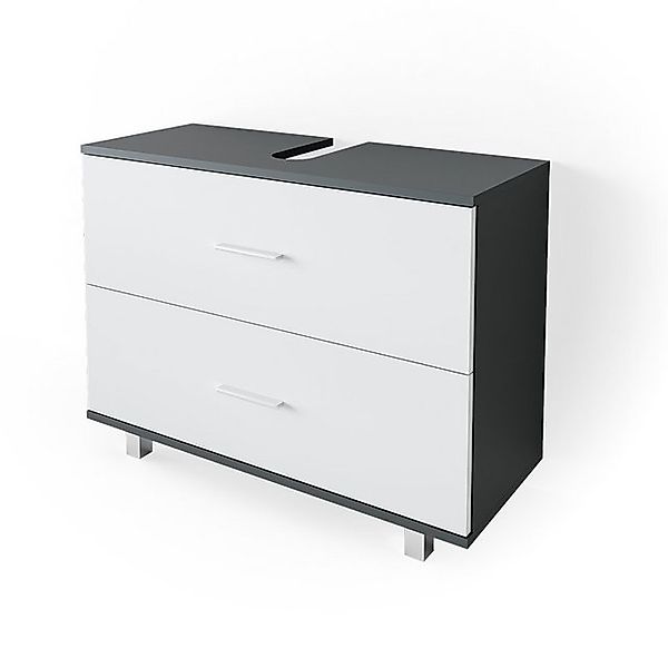 Vicco Waschbeckenunterschrank Ilias Anthrazit/Weiß 80 x 61 cm günstig online kaufen