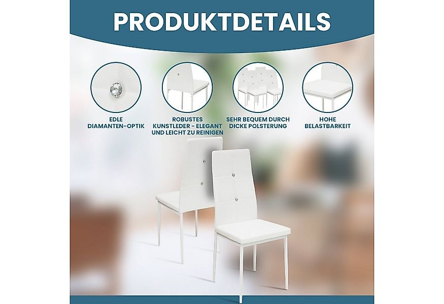 Albatros International Esszimmerstuhl Esszimmerstühle DIAMOND 6er Set weiss günstig online kaufen