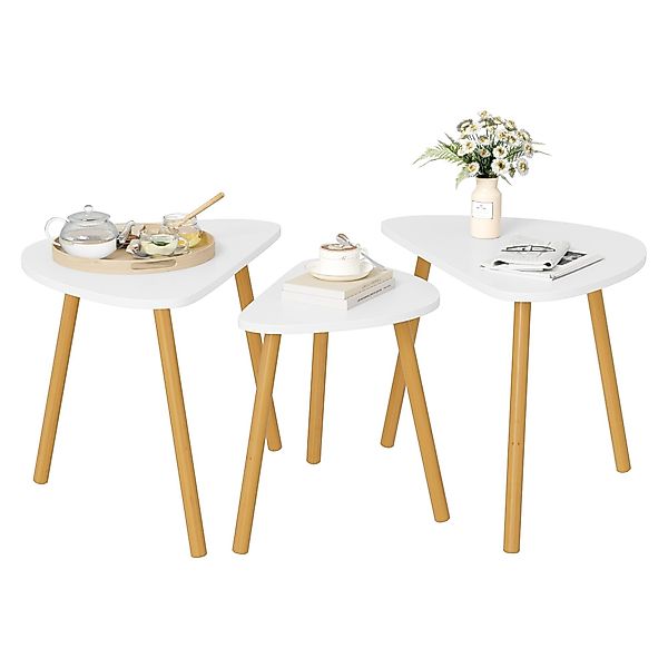 Homfa Satztisch, 3er Set Beistelltisch Couchtisch günstig online kaufen