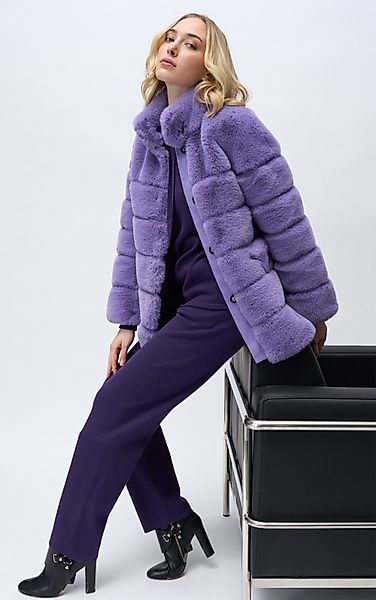 Passioni Fellimitatjacke Webpelz Steppjacke mit hohem günstig online kaufen